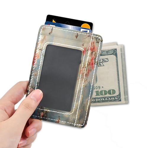 Spring Floral with Butterflies Card Holder Slim Front Pocket Wallet Minimalist RFID Blocking Credit Card Case for Women Men4