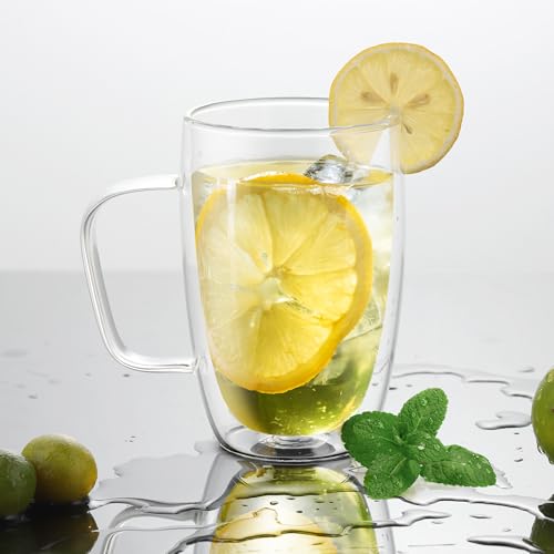Juego de 2 vasos de vidrio doble pared 500 ml miniatura 2