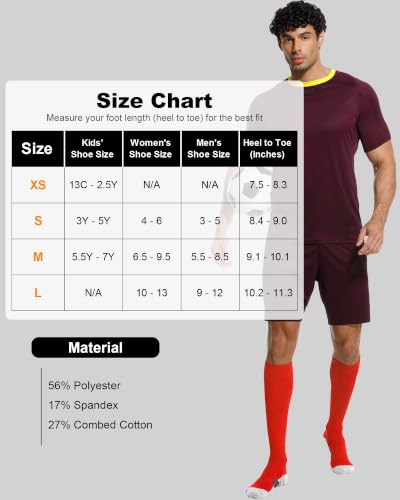 Image of APTESOL Knee High Sport Soccer Baseball Socks for Youth Boys Girls (1 /3 /5 Pairs)