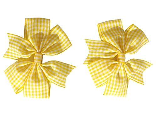 2 clip per capelli con fiocchetti, in tessuto