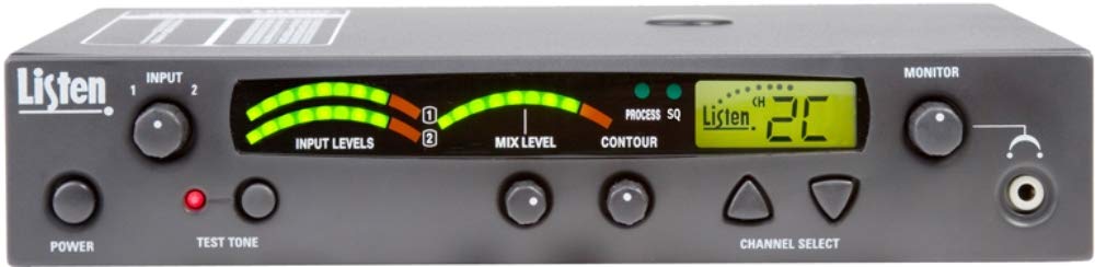 Listen Technologies LT-800-216-01 Stationary RF Transmitter (216 MHz), Look and Listen LCD Display, Built-in Auto Processor, 57 Selectable Channels