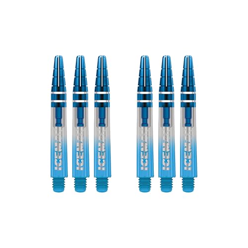 RED DRAGON Gerwyn Price Nitrotech Blue Dipped with Blue Top Intermedio Dart Shafts - 2 juegos por paquete (6 ejes en total)