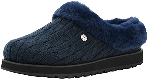 Skechers BOBS from Women's Keepsakes Ice Angel Slipper, Navy, 8 M US