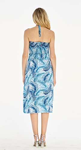 Image of Women's Hawaiian Luau Halter Dress in Signature Prints | Sleeveless halter dress, high-low hem; Hawaiian floral print; soft rayon, machine washable; luau, beach, cruise, party