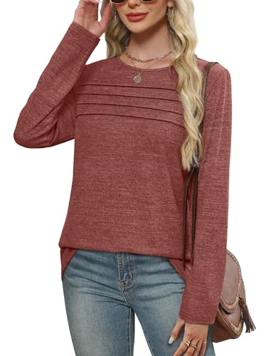 WIHOLL Long Sleeve Shirts for Women Tunic Tops Fall Sweaters Fashion 2025 Winter Clothing Sweater2