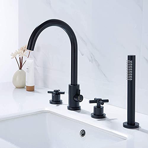 Robinet de baignoire en laiton CHEWYNP : mitigeur 4 trous design chic - 6
