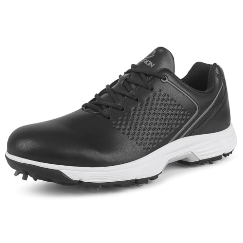 THESTRON Professional Golf Shoes for Men 7 Spikes Non-Slip Outdoor Golf Sport Training Sneakers Mens Comfortable Sport Shoes for Golfing Size 7-15