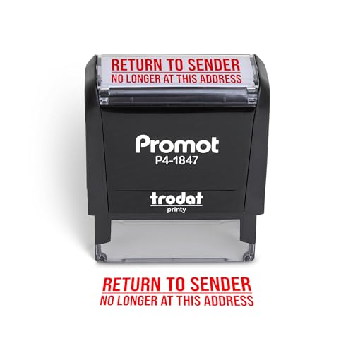 Promot Return to Sender No Longer at This Address - Self Inking Rubber Stamp