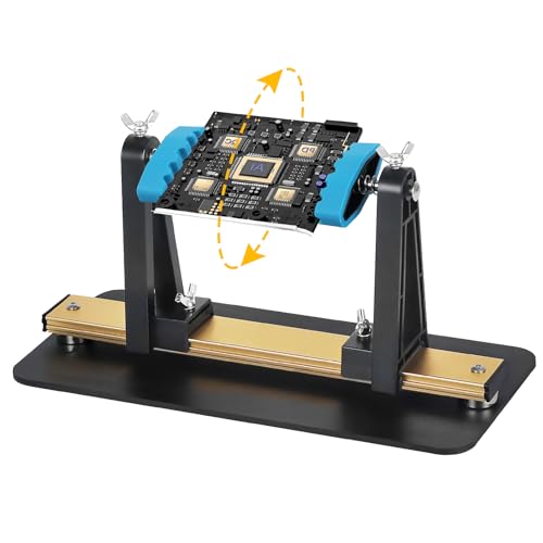 EOOKU Circuit Board Holder Helping Hands with Heavy Base for Soldering and Repair Adjustable 360 Rotation Strong Magnetic Space-Saving and Aluminum Durable for Electronics PCB
