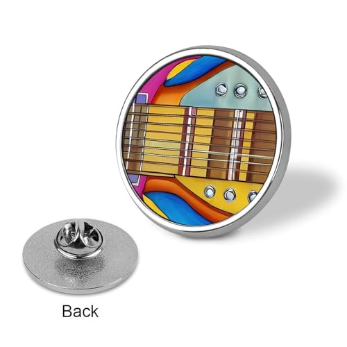 Broche ronde guitare imprimée légère : accessoire mode durable