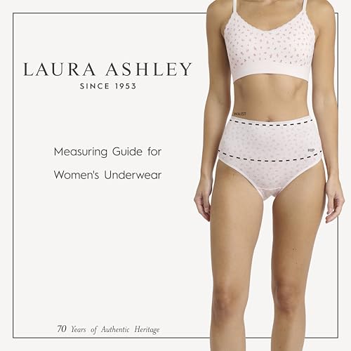 Image of Laura Ashley Women's Cotton Brief Underwear Set, High-Waisted Panties for Women, 5-Pack