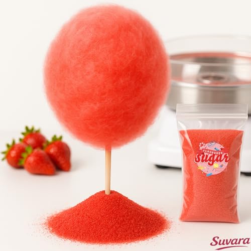 Zuckerwatte Zucker mit Geschmack Erdbeer Rot farbiger Aromazucker 500g für die Zuckerwattemaschine – Bild 6