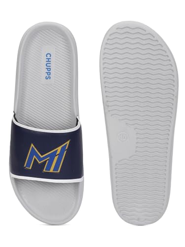 Image of CHUPPS Mi Ace Orange Navy Drift Orthopedic Slippers | Soft Footpharma Footbed | Breathable Ventilation Holes | Lightweight Flip Flops | Anti-Skid Chappals for Everyday For Mens