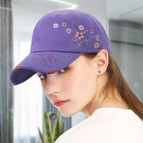 Gorra deportiva bordada floral para mujer miniatura 5