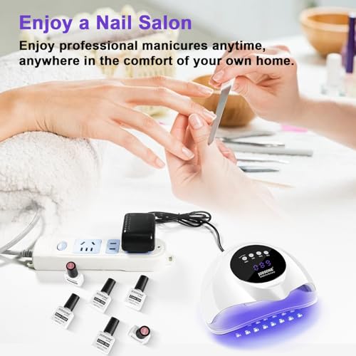 Image of JODSONE U V LED Nail Lamp,2-in-1 Design for Nail Tip and Gel Nails Polish Fast Curing with 4 Timer Smart Sensor