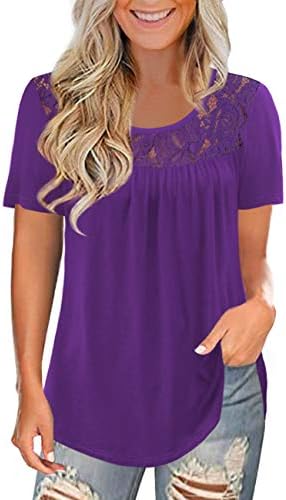 LETDIOSTO Women's Plus Size Tops Casual Blouse Short Sleeve Lace Tunic Tops Fit Flare, M-4XL 1 LETDIOSTO Women's Plus Size Tops Casual Blouse Short Sleeve Lace Tunic Tops Fit Flare, M-4XL