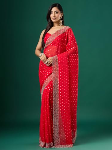 AKHILAM red banarasi silk saree – image 3