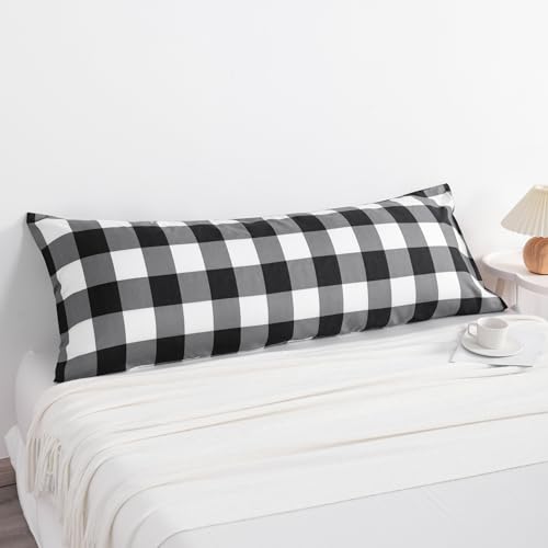Housse de coussin de corps microfibre douce taie oreiller longue confortable