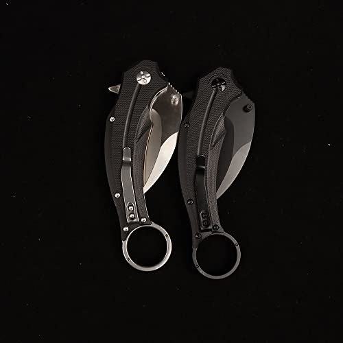 Sosoin Fox Folding Claw D2 Steel Outdoor Survival Camping Knife (Silver Blade) #TOP1