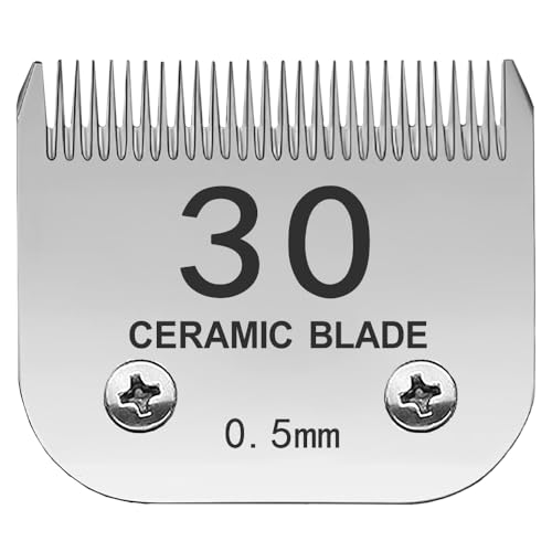 TRAH 30# �u���[�h ���p�O���[�~���O�N���b�p�[ �����p�u���[�h Andis Dog Clippers�A�قƂ�ǂ�A5�AWahl KM�V���[�Y�N���b�p�[�A���O���\�ȃZ���~�b�N�u���[�h�A�T�C�Y-30#�A1/50�C���`�J�b�g����(0.5mm)�V���o�[