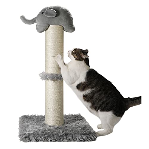 Qucey 30 Inches Cat Scratching Post, Scratching Post for Indoor Cats with Sisal Rope, Vertical Cat Scratcher to Fully Stretch for Large Cats and Multiple Cats
