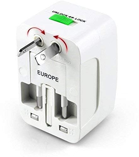 Pramit enterprise Europe/UK/US/Japan/Australia/Spain/India All in One Universal Travel Adapter Plug Surge Protector (White,125-250 Volts)-image-8