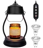 Candle Warmer Lamp, Dimmable Candle Warmer Lantern with Timer, Birthday Gifts for Women Mom, Dad and Fathers, House Warming Gifts, Black Large Lantern Candle Lamp for New Home Bedroom Decor