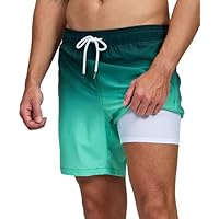 Kfnire Bañador Hombre con Forro de Compresión Secado Rápido 2 en 1 Shorts de Baño Natación Hombre Traje de Baño Hidrófugo Bañador para Hombre