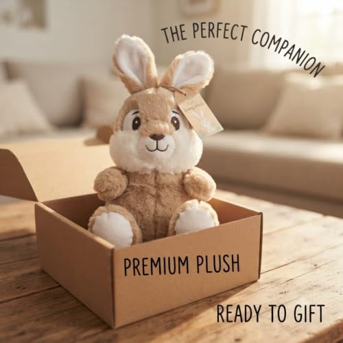 Image of Bunny Rabbit Soft Toy 30 CM | Ultra Soft Plush Stuffed Animal for Kids, Boys & Girls | Cute Bunny Teddy for Baby | Cuddly Plush Toy | Birthday Gift | Nursery Room Decor | Brown & White