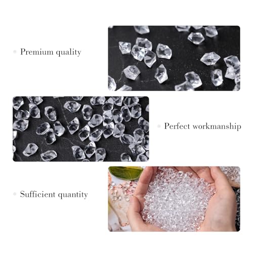 DomeStar 5,000PCS Clear Fake Ice Rocks, 1LB Fake Crushed Ice Acrylic Gems Diamonds Marbles for Vase Fillers DIY Craft Fish Tank Table Scatter Props Display Weeding Party Decoration