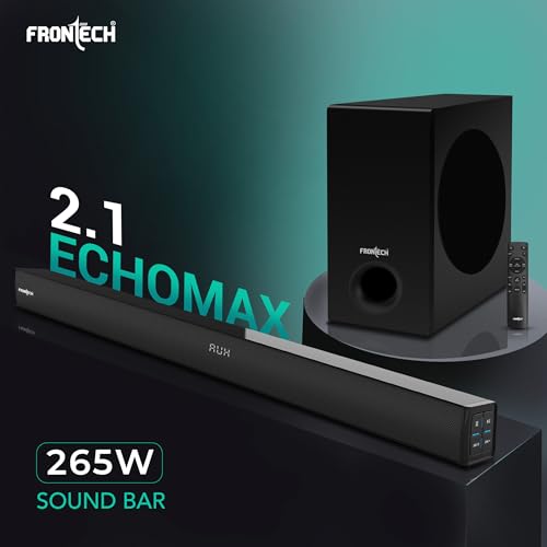 Image of FRONTECH EchoMax-262 | 2.1 Channel Soundbar with Subwoofer | 265W Output | BT 5.3 /HDMI /Optical /USB & AUX Connectivity (SW-0262)
