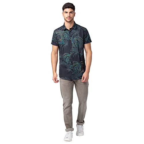 Image of Spykar Men's Regular Fit N /A Half Sleeve Printed Casual Shirts