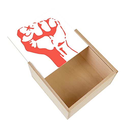 Fabulous Wooden Box Box – Fist Greenhouse Resistance Militant Party Communist Rebellion (11 x 11 x 3.5 cm)