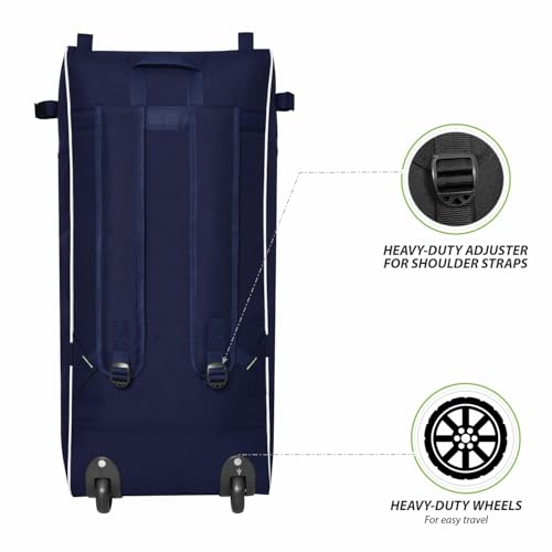 Image of DSC Evoq Duffle Wheelie Cricket Kit Bag with Wheels - Large Capacity Sports Equipment Travel Bag for Players