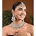 I Jewels Indian Wedding Bollywood Kundan Pearl Drop Choker Necklace Jewellery With Earrings & Maang Tikka Set For Women (K7276) (White)