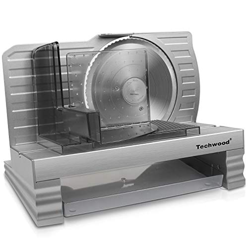 Meat Slicer, Electric Deli Food Slicer with Removable Stainless Steel Blade, Food Pusher