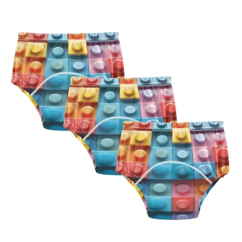 Coikll Colorful Blocks (1) Toddler Training Underwear Waterproof Baby Pee Pants -5T