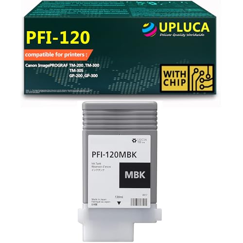 PFI-120 PFI120 Ink Cartridges Compatible with Canon PFI-120 PFI-120MBK Work for Canon ImagePROGRAF TM-200 TM-205 TM-250 TM-300 TM-305 TM-355 TM-350 GP-200 GP-300 Printer, 130ML (1-Pack, Matte Black )