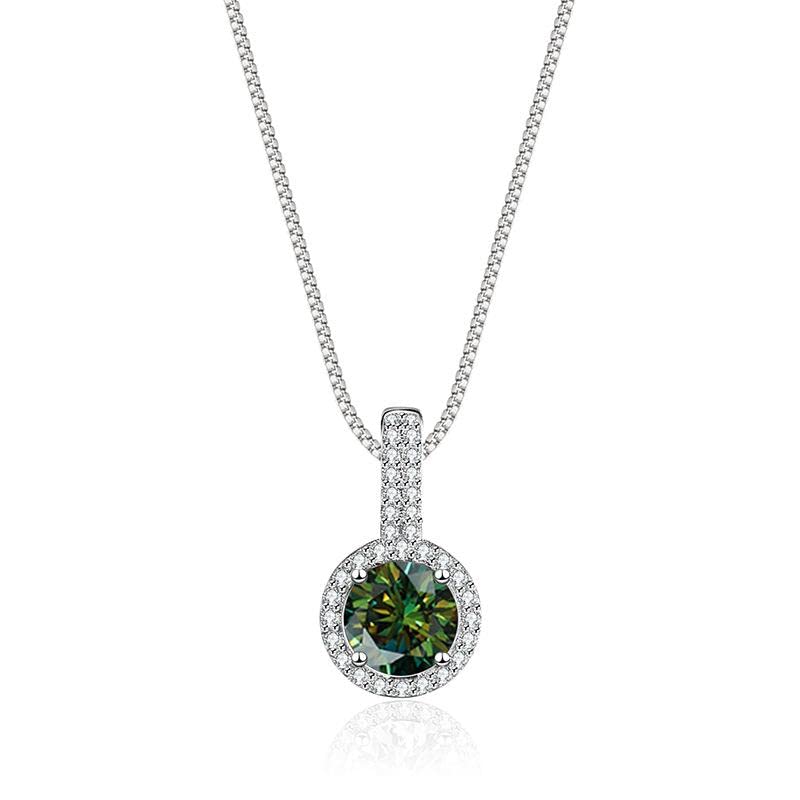 Collier carré moissanite pendentif romantique multicolore comme cadeau Saint-Valentin