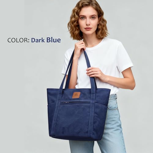Image of Womens Shoulder Handbags Heavy Duty Canvas Work Tote Retro Bucket Bag
