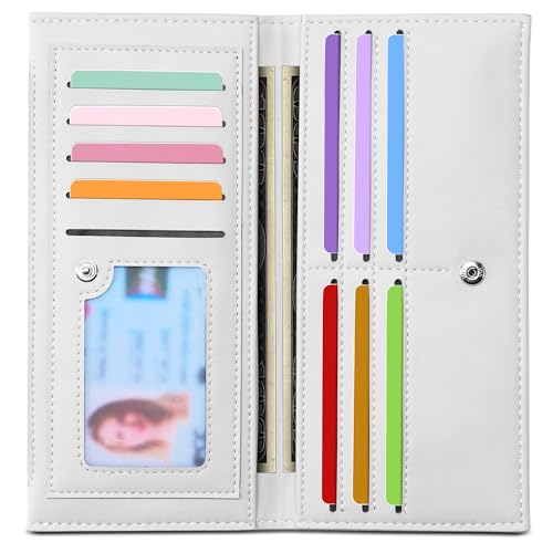 Image of Tipmile Slim Wallet for Women, RFID Blocking Credit Card Holder | Thin Compact Bifold Wallet with Zipper, Ladies Gift