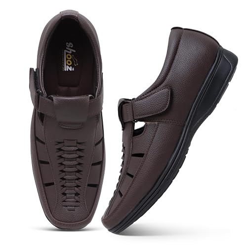 Image of Faux Leather Sandals for Men | Closed Fisherman Sandal