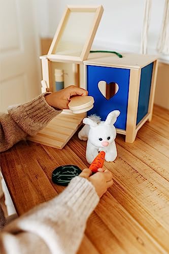 small Foot Hasenstall, aus Holz, mit Zubehör, ideal für aktives Rollenspiel, besonders für Hasenliebhaber, 5793