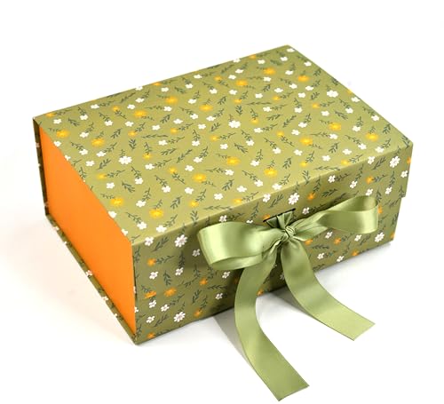 RBS® - Foldable Gift Boxes for Packaging with Ribbon 23 x 16 x 10cm (1 Pack) Gift Box For All Occasions Multipurpose Gift Packing Box, Decorative Hamper Box Empty Gift Box (Printed Green) (B0CBB9CKF4) Amazon Price History, Amazon Price Tracker