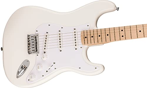 Image of Fender Squier Sonic Stratocaster HT - Arctic White Bundle with Tuner, Strap, Picks, and Austin Bazaar Guitar DVD