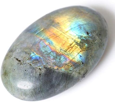 Energy Crystal Palm Stones Polished Strip Agate Pebble Crystals Healing Gemstone Worry Therapy Smooth Soap Shape, Labradorite