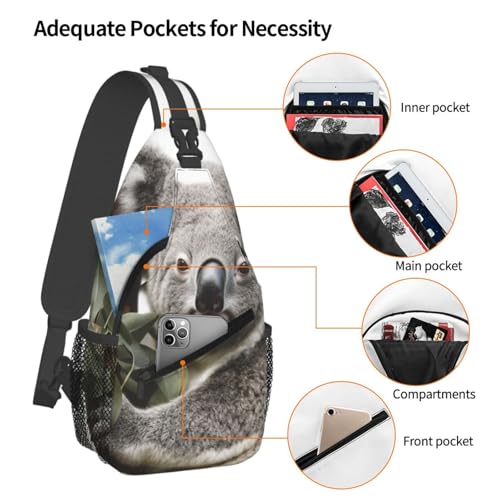 Bolso cruzado Koala para hombres y mujeres negro miniatura 4