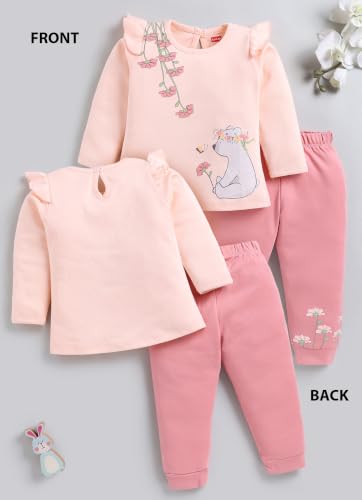 Image of LuvLap Baby Girls Regular Fit 100% Cotton Half Sleeves Girls Top CoSet Pack of 3