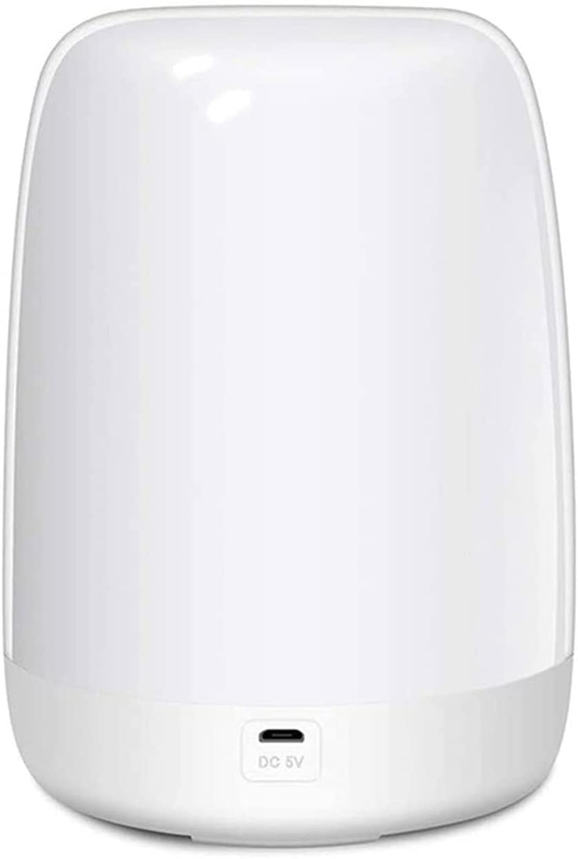 Lámpara de Noche con Sensor táctil, lámpara de mesita de Noche para Dormitorio Infantil, Recargable, Regulable, luz Blanca cálida + Cambio de Color RGB