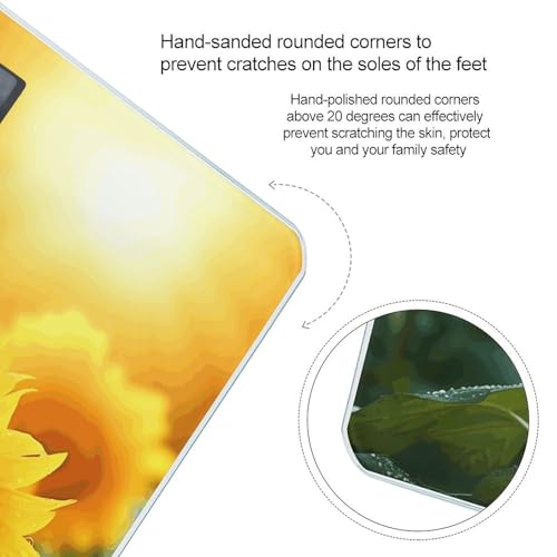 Báscula digital de baño con diseño girasol y pantalla LCD miniatura 4